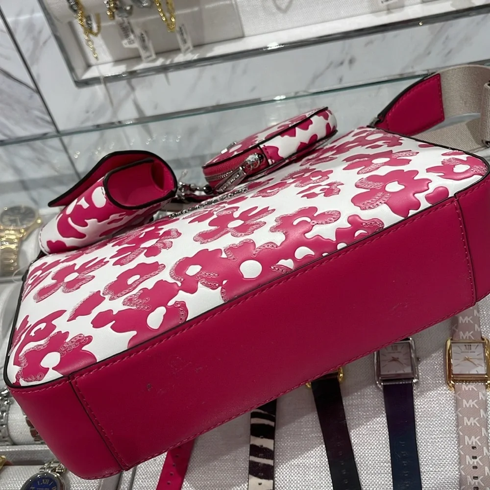 Michael Kors Jet Set Sm Sequined Floral Print Crossbody Case for Apple Airpods